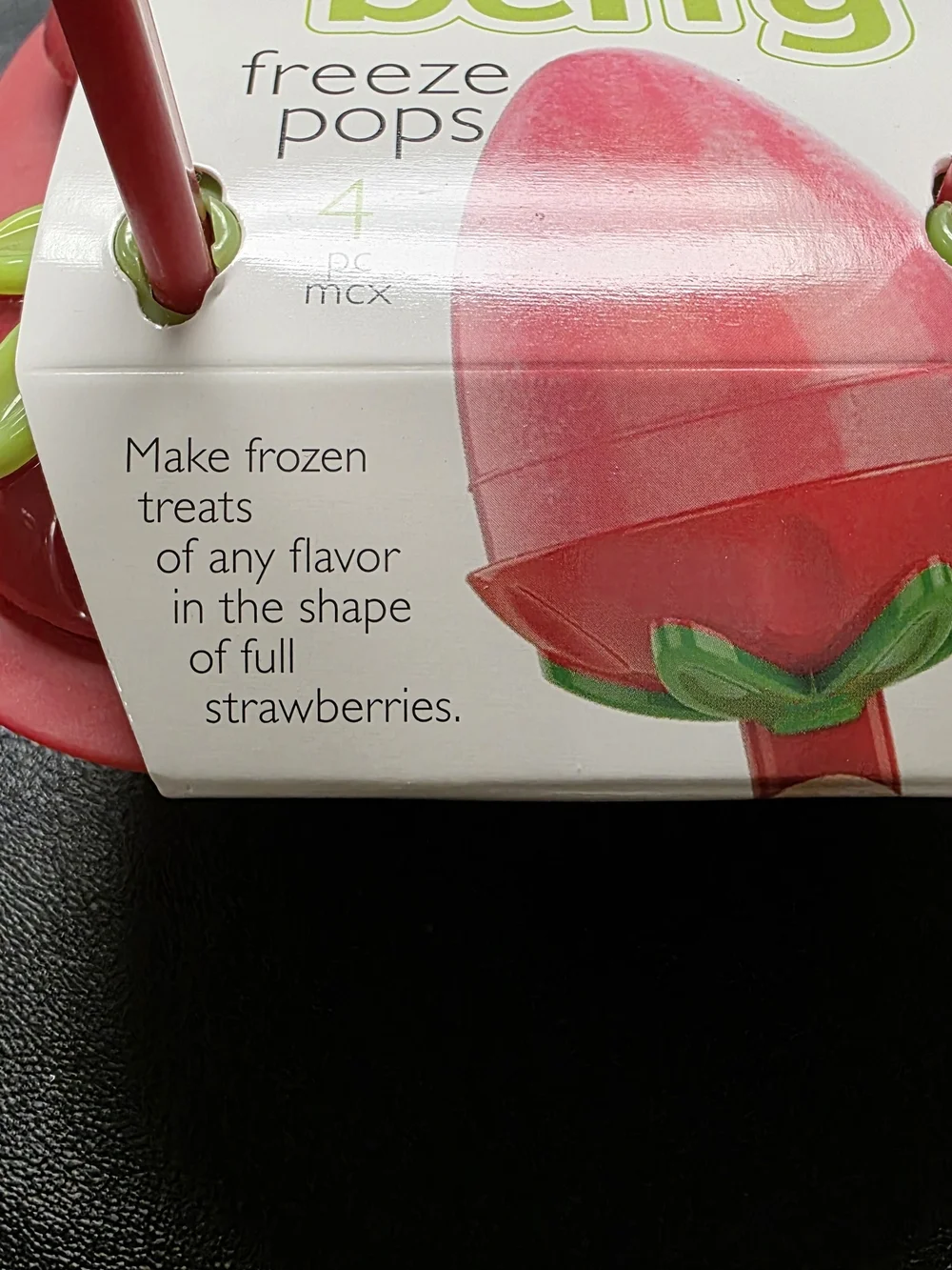 NWT Joie Strawberry Shaped Freeze Pops Molds | Reusable 4-Piece Set BPA-Free